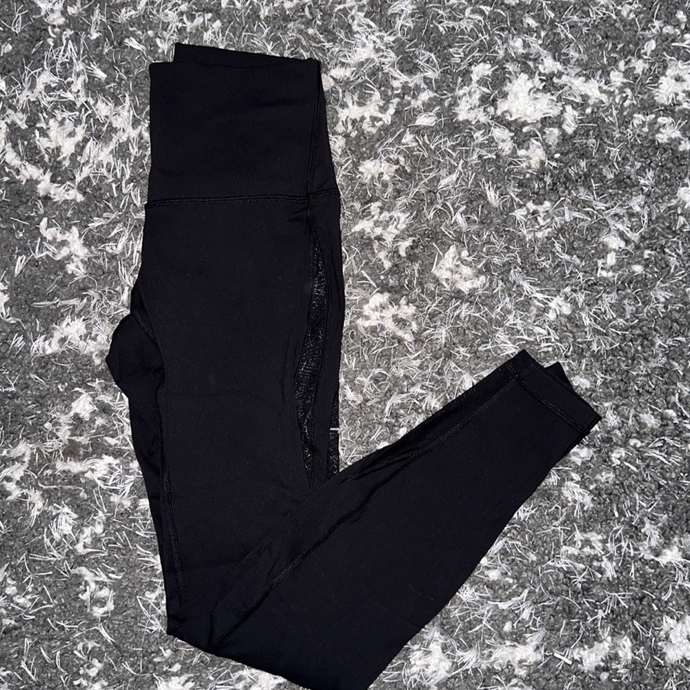 Lulu black mesh leggings
